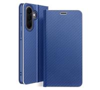 Etui Folio pour Galaxy A57 Effet Carbone Cadre Métallisé avec Porte-cartes Bleu