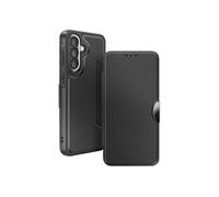 Étui Folio pour Galaxy A57 Finition Carbone avec Porte-carte Noir