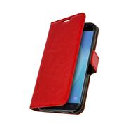 Étui Folio pour Galaxy J3 2017 Série Vintage avec Support Vidéo Rouge