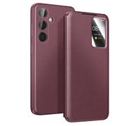 Etui Folio pour Galaxy S26 Plus Grainé avec Fenêtre Smart View et Porte-carte Bordeaux