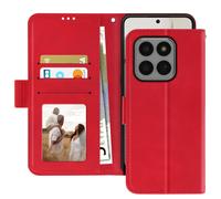 Etui Folio pour Honor 400 Smart avec Porte-cartes Amovible et Fonction Stand Rouge