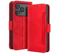Étui Folio pour Honor 600 / 600 Pro Design Vintage avec Fonction Support Vidéo Rouge