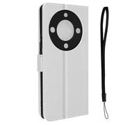 Coque et étui téléphone mobile Avizar Etui Folio pour Honor Magic 5 Lite 5G Effet Croisillons avec Dragonne blanc