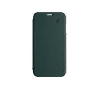 Etui Folio pour iPhone 11 Pro Max en Cuir avec Dos Transparent et Porte-Cartes Vert foncé