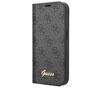 Guess GUBKP14LHG4SHK Coque pour iPhone 14 Pro 6,1" Noir/Black Book 4G Vintage Logo doré