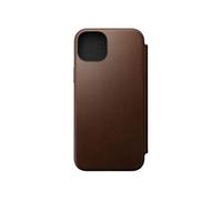 Etui Folio pour iPhone 15 Plus Magsafe avec Porte-cartes en Cuir Moderne Marron