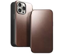 Étui Folio pour iPhone 15 Pro Max Magsafe avec Porte-cartes en Cuir Horween Marron