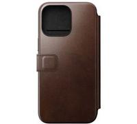 Étui Folio pour iPhone 15 Pro Max Magsafe avec Porte-cartes en Cuir Horween Nomad Marron Marron