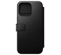 Etui Folio pour iPhone 15 Pro Max Magsafe avec Porte-cartes en Cuir Moderne Noir