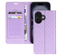 Étui Folio pour iPhone 16 Plus Losange Porte cartes Support Vidéo Violet