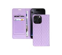 Avizar Étui Folio pour iPhone 16 Pro Losange Porte cartes Support Vidéo Violet