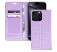 Étui Folio pour iPhone 16 Pro Losange Porte cartes Support Vidéo Violet
