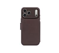 Etui Folio pour iPhone 17 Pro MagSafe en Cuir avec Coque Détachable Marron foncé