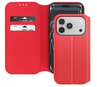 Étui Folio pour iPhone 17 Pro Max avec Porte-cartes et Fonction Support Rouge