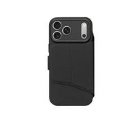 Etui Folio pour iPhone 17 Pro Max en Silicone Texturé avec Coque Détachable Noir