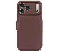 Étui Folio pour iPhone 17 Pro Max MagSafe en Cuir avec Coque Détachable Marron