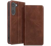 Étui Folio pour OnePlus Nord CE5 Design Vintage avec Fonction Support Vidéo Marron foncé