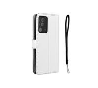 Etui Folio pour Xiaomi 13 Lite porte-cartes effet croisillons avec dragonne Blanc
