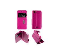 Etui Folio Rose Fushia compatible Wiko Kite