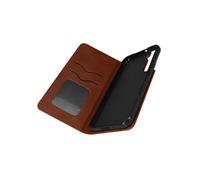 Etui Folio pour Samsung Galaxy S22 Plus Porte Carte Simili Cuir Daim marron