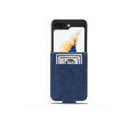Avizar Étui Folio pour Galaxy Z Flip 8 Design Vintage Support Vidéo Bleu nuit