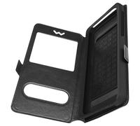 Étui Folio Taille 3XL Extra Slim avec Support et 2 Fenêtres de Décrochage Noir