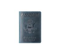 Étui for Passeport for Les États-Unis D’Amérique. Mini Compact Affaire Couverture De Passeport for Les Femmes Hommes Rétro Cuir Porte-Passeport(Bleu)
