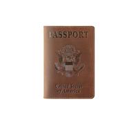 Étui for Passeport for Les États-Unis D’Amérique. Mini Compact Affaire Couverture De Passeport for Les Femmes Hommes Rétro Cuir Porte-Passeport(Marron)