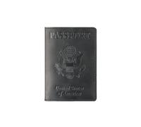 Étui for Passeport for Les États-Unis D’Amérique. Mini Compact Affaire Couverture De Passeport for Les Femmes Hommes Rétro Cuir Porte-Passeport(Noir)