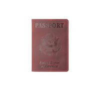 Étui for Passeport for Les États-Unis D’Amérique. Mini Compact Affaire Couverture De Passeport for Les Femmes Hommes Rétro Cuir Porte-Passeport(Rouge)