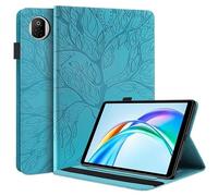 Étui for Tablette Huawei Honor Pad X7 8,7 Pouces JMS-W09 JMS-L09 2025, Motif Arbre en Relief, Rabat et Support(Blue)