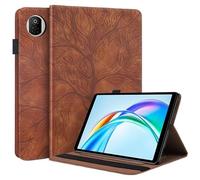 Étui for Tablette Huawei Honor Pad X7 8,7 Pouces JMS-W09 JMS-L09 2025, Motif Arbre en Relief, Rabat et Support(Brown)