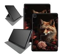 Étui Fox Flowers pour Samsung Galaxy Tab A7 Lite 8,7" version 2021 (modèle : SM-T220/T225/T227), support pliable rotatif à 360 degrés, plusieurs angles de vision, coque avec mise en veille/réveil