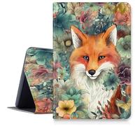 Étui Fox in Flower pour iPad Pro 11" (modèle 2024, 5{^>e<^} génération), résistant aux chocs, en cuir synthétique, pliable, support réglable avec mise en veille/réveil automatique pour iPad Pro 11" 5