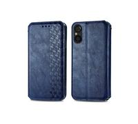 Etui FOXDOCK à rabat en cuir PU pour Sony Xperia 5V résistant aux chocs avec béquille et porte-cartes compatible avec Sony Xperia 5V-Bleu