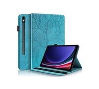 Etui FOXDOCK à rabat pour Lenovo Tab M11 antichoc en relief avec support et emplacement pour carte-Bleu