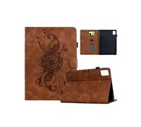 Etui FOXDOCK à rabat pour Lenovo Tab M11 protection intégrale en cuir de qualité supérieure, avec support et emplacement pour cartes-Marron