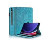 Étui FOXDOCK à rabat pour Nokia T10 antichoc en relief avec support et emplacement pour carte-Bleu Bleu