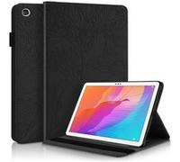 Etui FOXDOCK à rabat pour Samsung Galaxy Tab A 10.5/T590 antichoc en relief avec support et emplacement pour carte-Marron