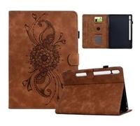 Étui FOXDOCK à rabat pour Samsung Galaxy Tab S9 FE protection intégrale en cuir de qualité supérieure, avec support et emplacement pour cartes-Marron Marron G