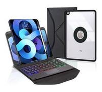 Étui FOXDOCK clavier Bluetooth avec pavé tactile pour iPad 10.2 (2021/2020/2019) rétroéclairage RVB 3 couleurs, support magnétique amovible-Noir Noir G