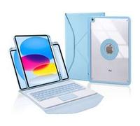 Etui FOXDOCK clavier Bluetooth avec pavé tactile pour iPad (2022) avec support magnétique amovible multi-angles et housse de protection fine-Bleu