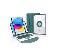Étui FOXDOCK clavier Bluetooth avec pavé tactile pour iPad (2025) avec support magnétique amovible multi-angles et housse de protection fine-Vert