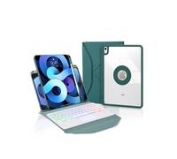 Etui FOXDOCK clavier Bluetooth avec pavé tactile pour iPad Air 11 (2024) rétroéclairage RVB 3 couleurs, support magnétique amovible-Vert