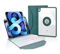 Étui FOXDOCK clavier Bluetooth avec pavé tactile pour iPad Air 11 (2025) rétroéclairage RVB 3 couleurs, support magnétique amovible-Vert Vert G