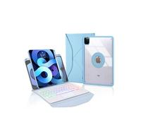 Étui FOXDOCK clavier Bluetooth avec pavé tactile pour iPad Pro 11 (2021/2020/2018) rétroéclairage RVB 3 couleurs, support magnétique amovible-Bleu