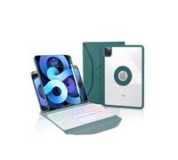 Étui FOXDOCK clavier Bluetooth avec pavé tactile pour iPad Pro 11 (2021/2020/2018) rétroéclairage RVB 3 couleurs, support magnétique amovible-Vert