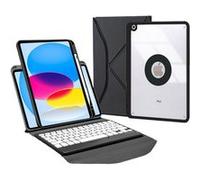 Etui FOXDOCK clavier Bluetooth pour iPad (2022) 10.9 - Clavier magnétique détachable, coque transparente ultra-fine, batterie 30 heures, chargement