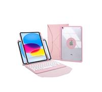 Etui FOXDOCK clavier Bluetooth pour iPad (2022) 10.9 - Clavier magnétique détachable, coque transparente ultra-fine, batterie 30 heures, chargement