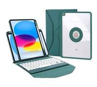 Étui FOXDOCK clavier Bluetooth pour iPad (2022) 10.9 - Clavier magnétique détachable, coque transparente ultra-fine, batterie 30 heures, chargement Type-C - Vert G